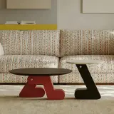Minimalist Round Engineered Wood Coffee Table Set