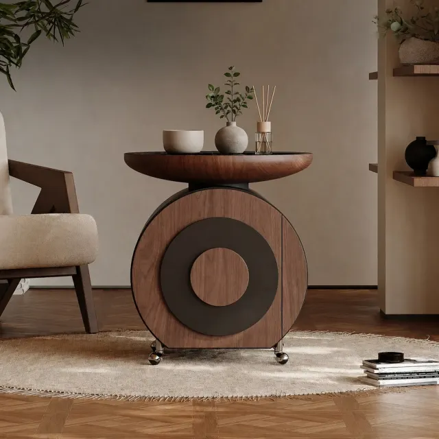 Movable Walnut Tea Table
