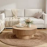 Solid Wood Gear-Style Coffee Table