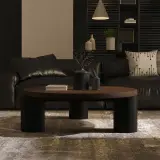 Modern Retro Solid Wood Round Low-Profile Coffee Table
