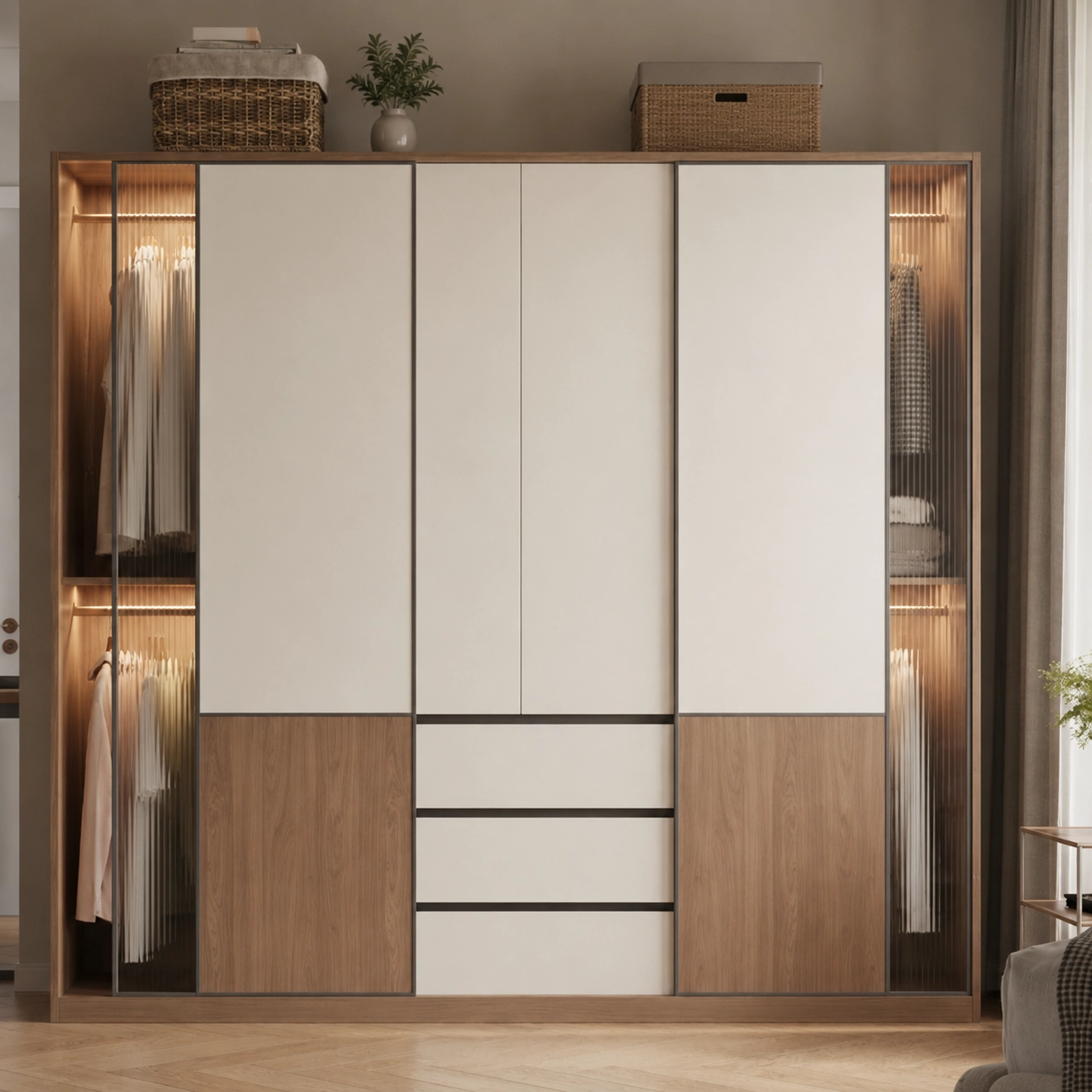 Modern Minimalist Sliding Wardrobe