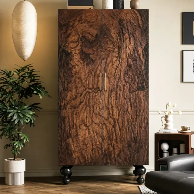 Black & Walnut Minimalist Wardrobe