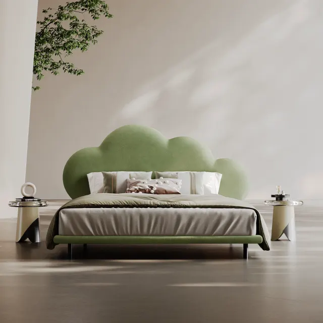 Cloud-Shaped Milk Fleece Bed