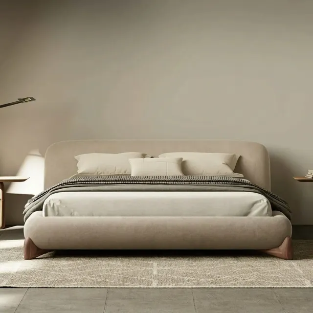 Padded Solid Wood Canopy Bed
