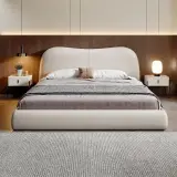 Upholstered Top-Grain Leather Bed
