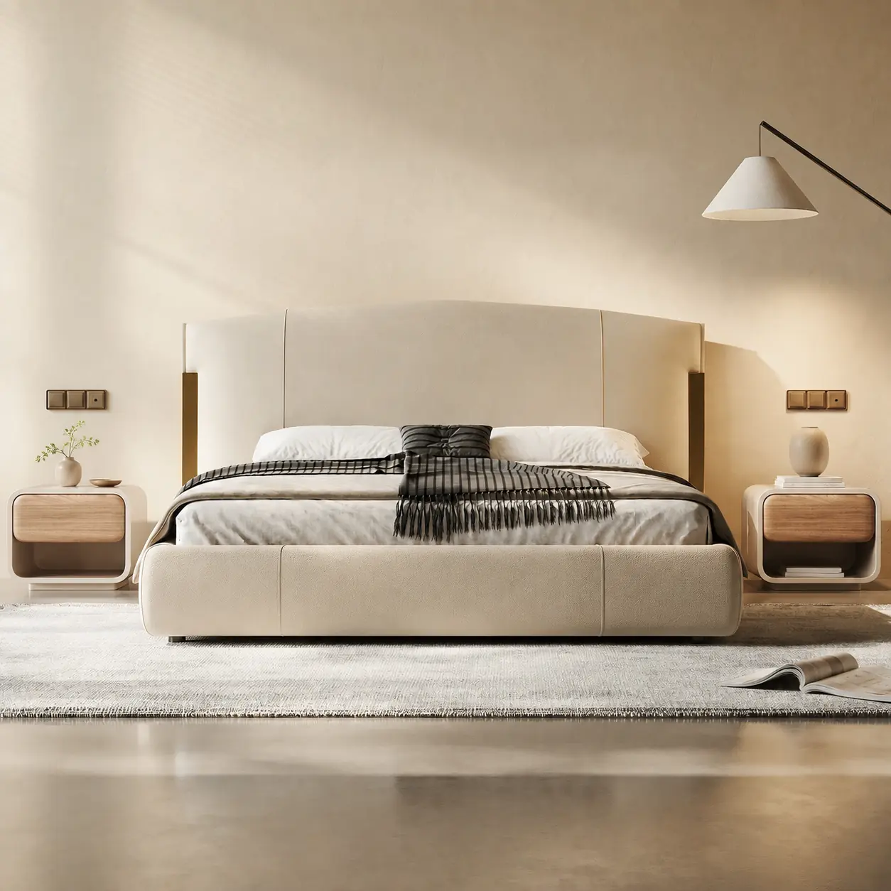 Leather Italian Minimalist Bed Frame