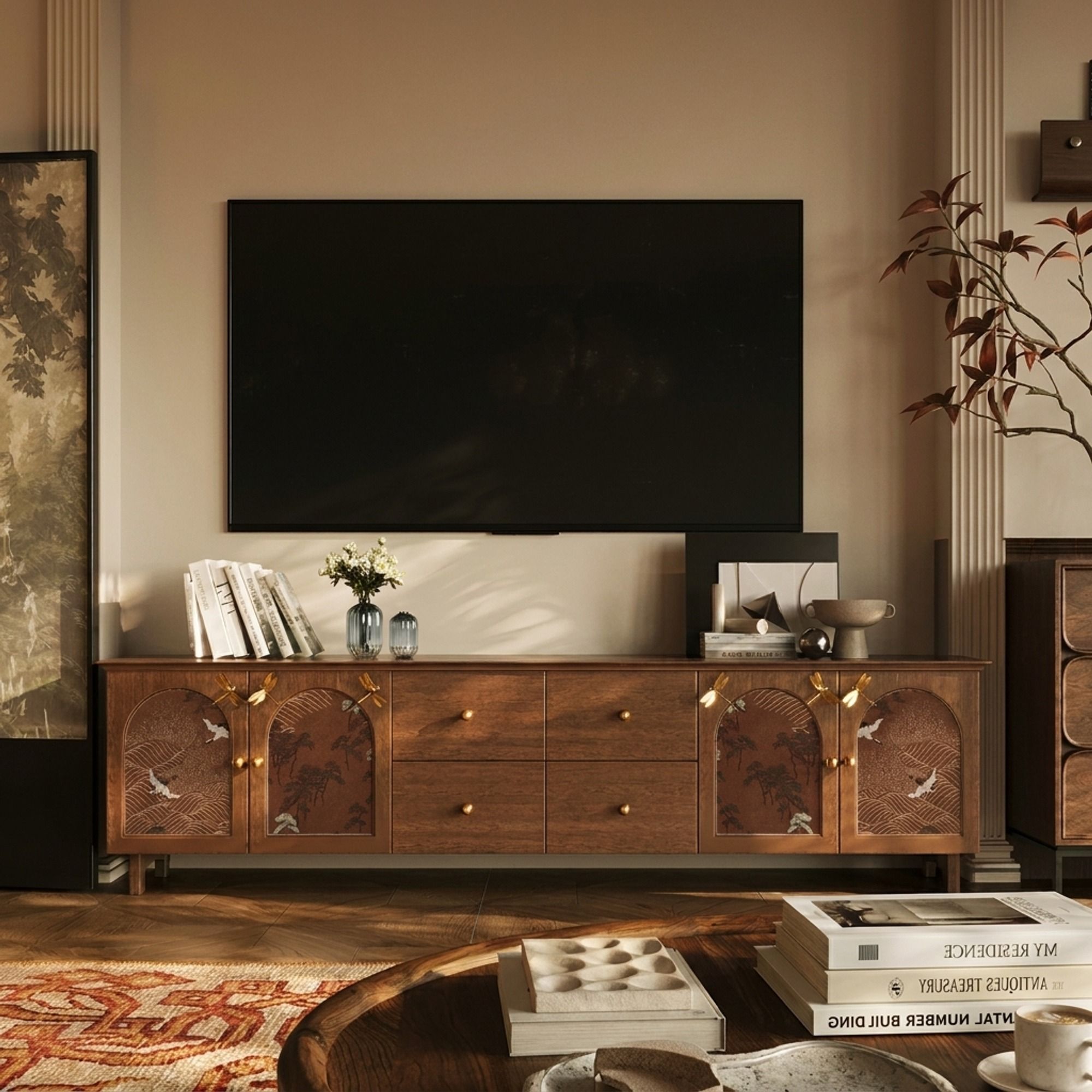 Vintage Solid Wood TV Storage Console
