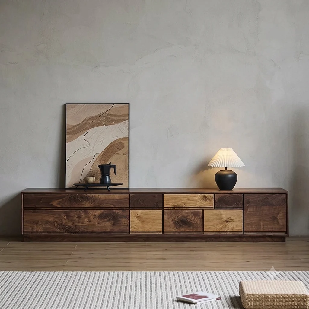 Two-Tone Solid Wood TV Stand