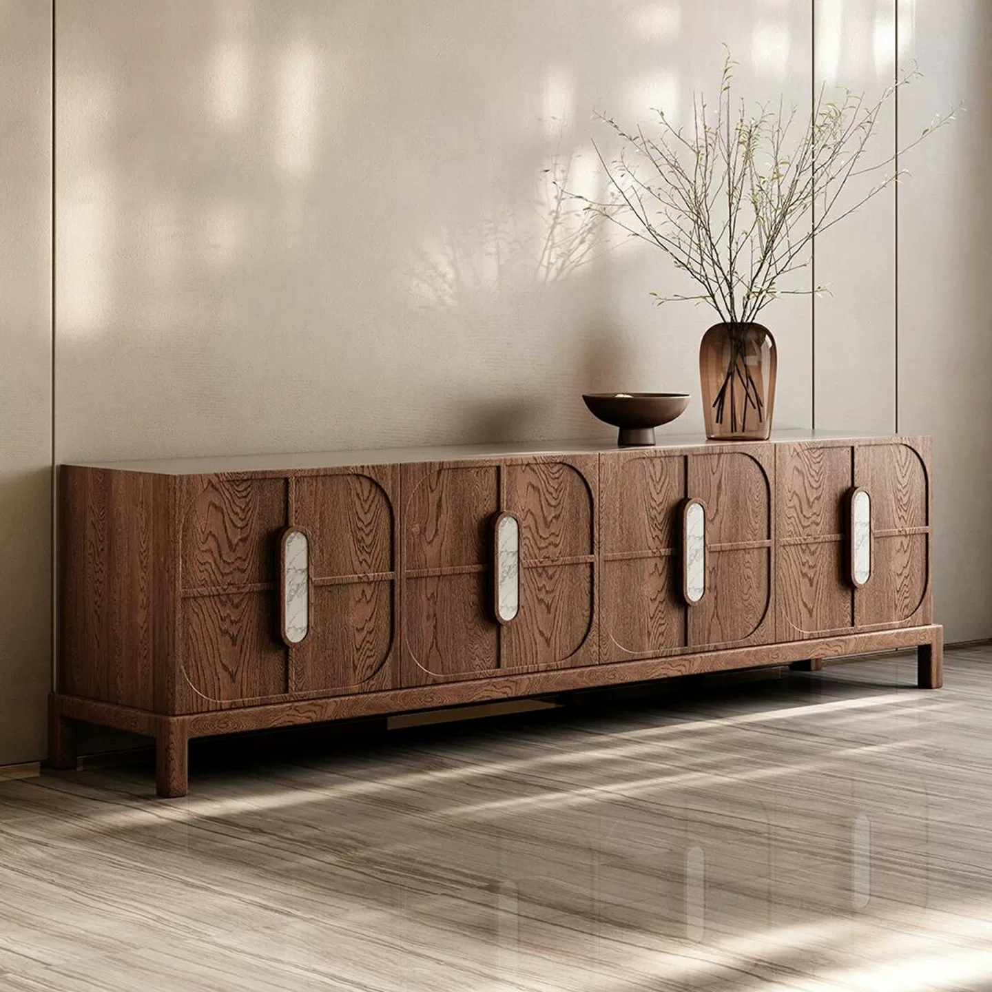 Solid Walnut Media Console