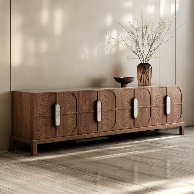 Solid Walnut Media Console