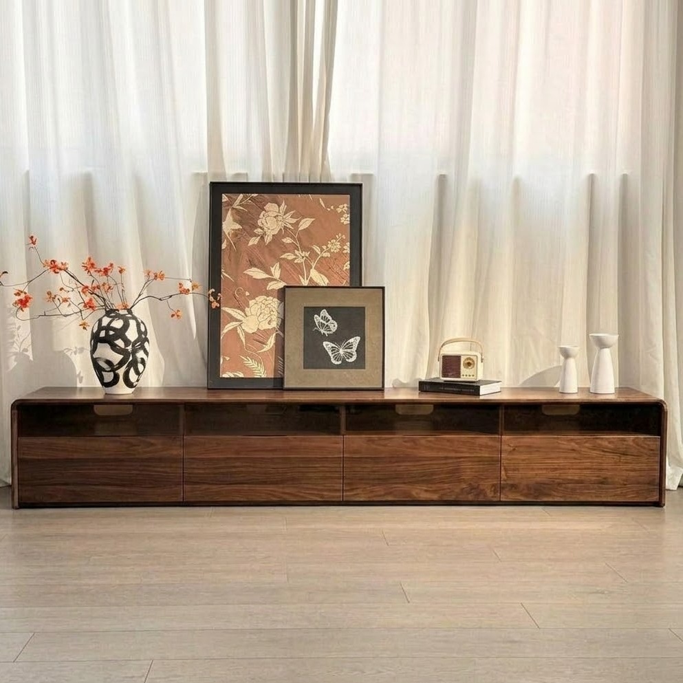 Mid-Century Walnut Media Console
