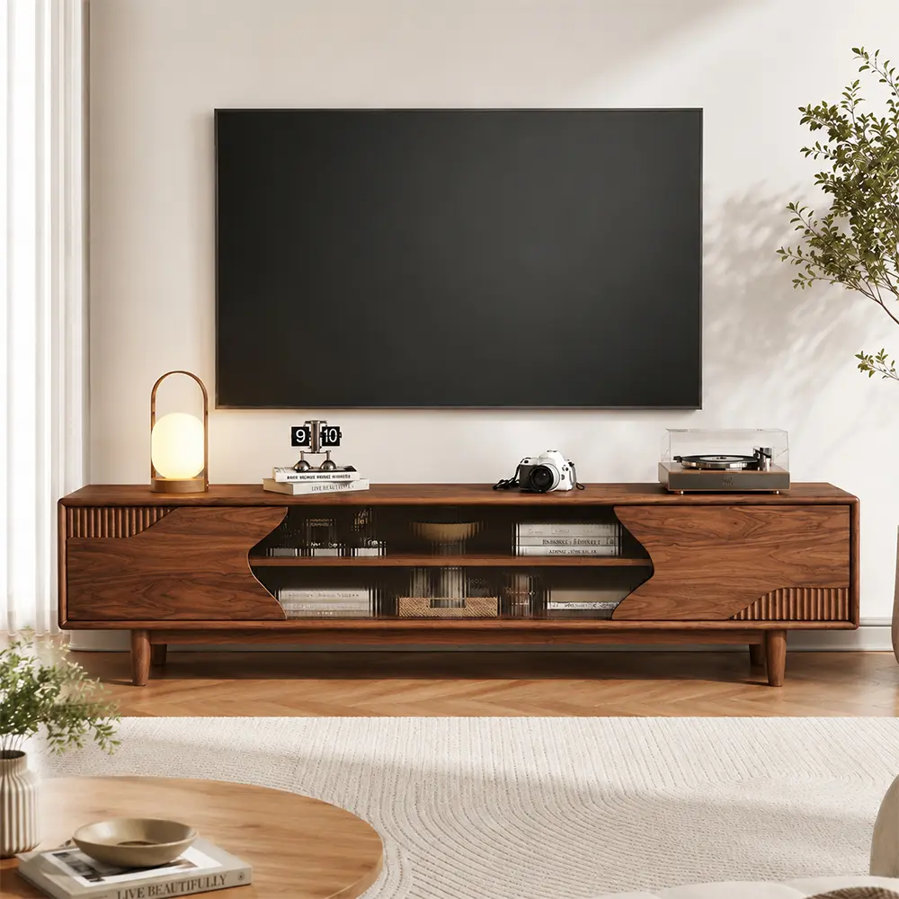 Mid-Century Walnut Media Console