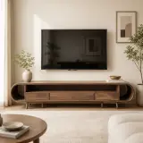 Black Walnut Minimalist TV Stand