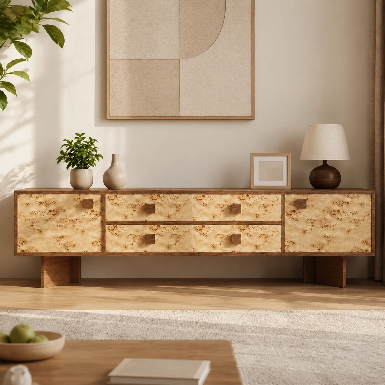 Vintage Wabi-Sabi Wood TV Stand