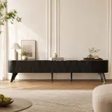 Black Stone Top TV Stand