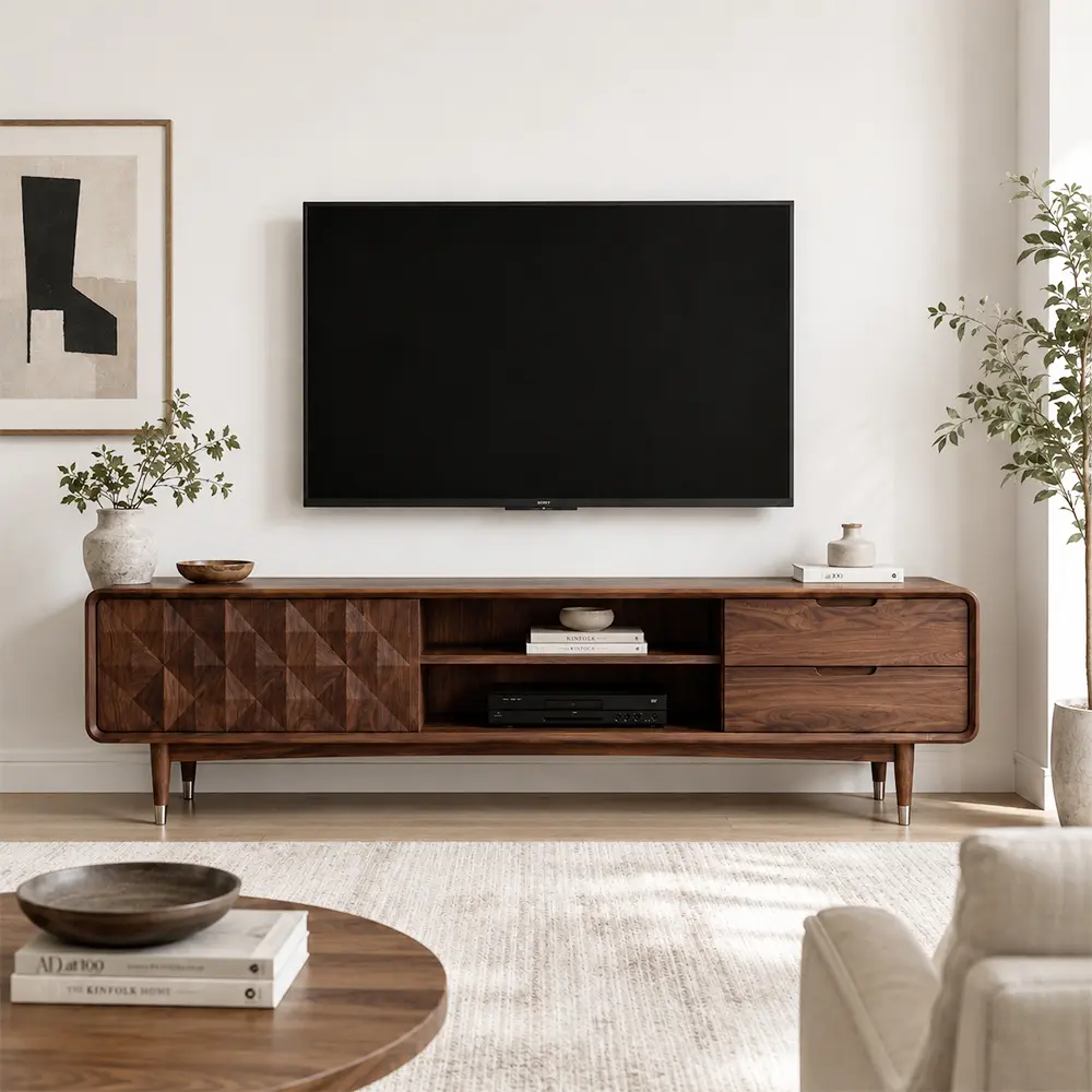 Minimalist Solid Wood TV Stand