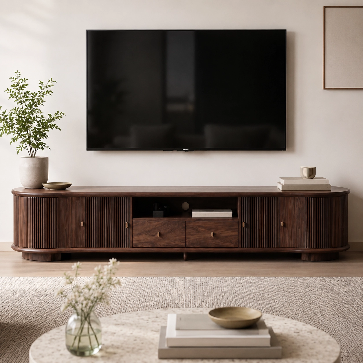 Solid Walnut Entertainment Console