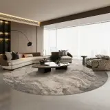 Round Rug with Marble Pattern