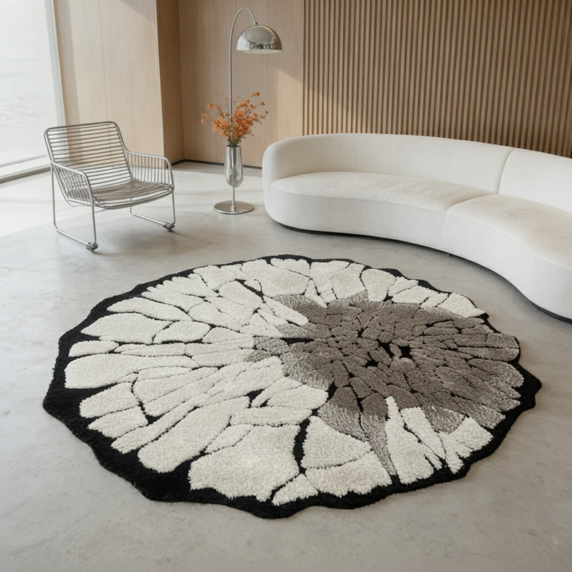 Vintage Milk Silk Round Rug