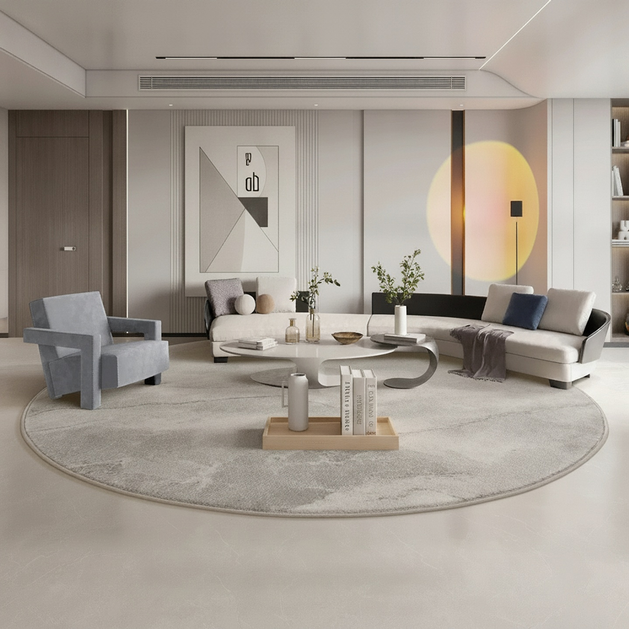 Modern Minimalist Round Rug