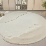 Round Wool-Lined Wave Rug