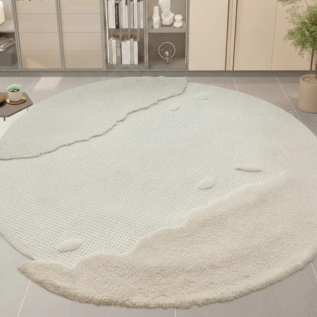 Round Wool-Lined Wave Rug