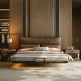 Floating Bed with Integrated Lighting