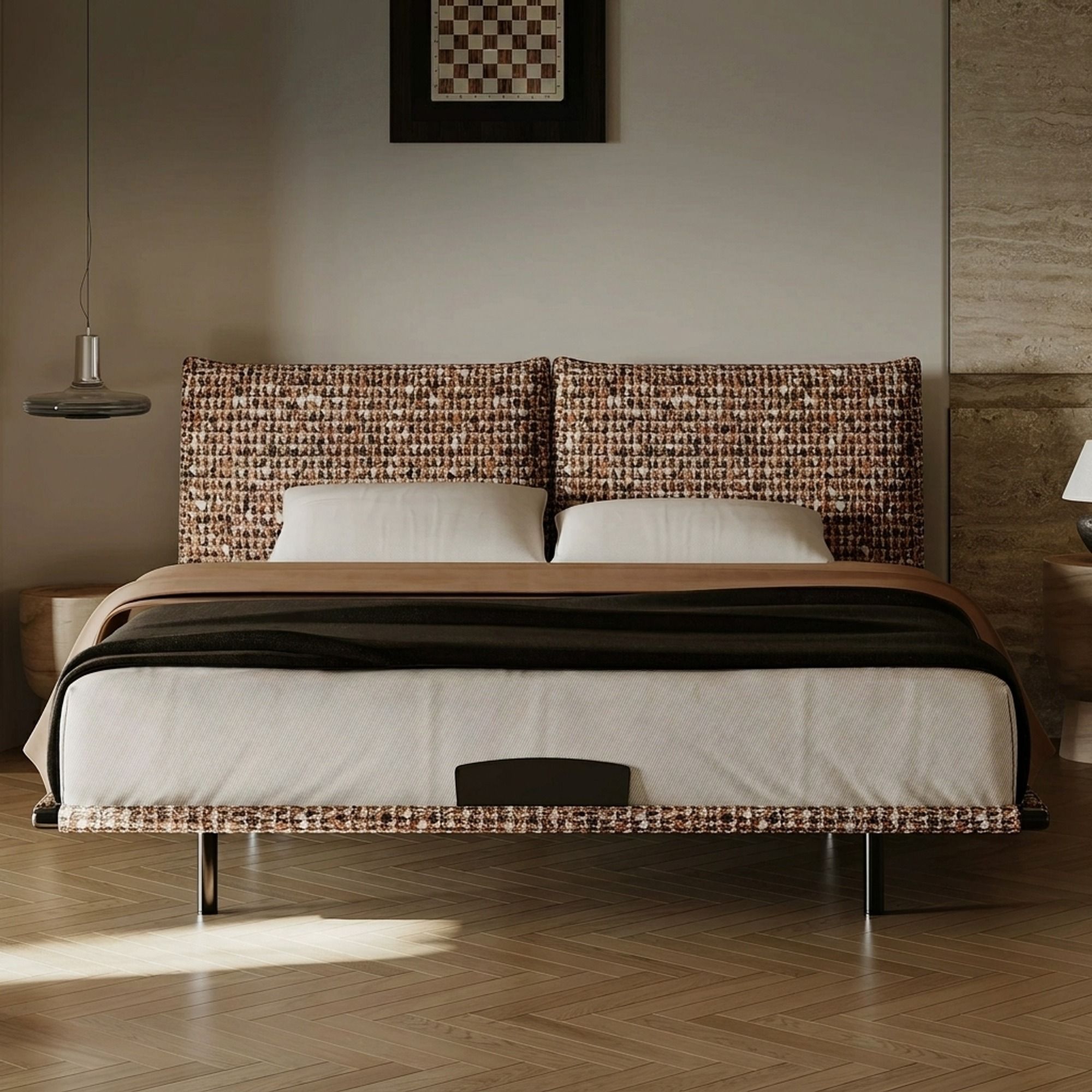 Upholstered High-Back Bed