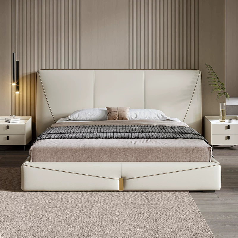 Modern Upholstered Leather Bed