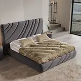 Frosted Velvet Platform Bed