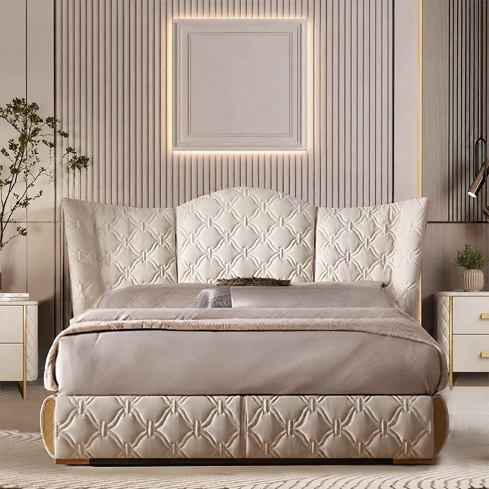 Italian Leather Upholstered Bed Frame