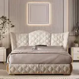 Italian Leather Upholstered Bed Frame