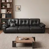 Black Nappa Leather Sofa