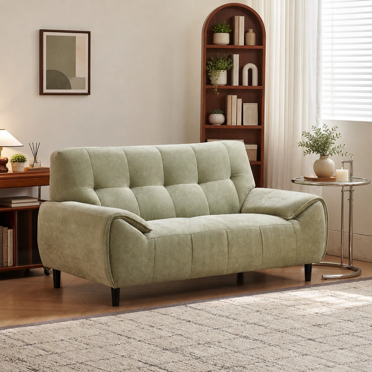 Retro Chenille Straight Sofa