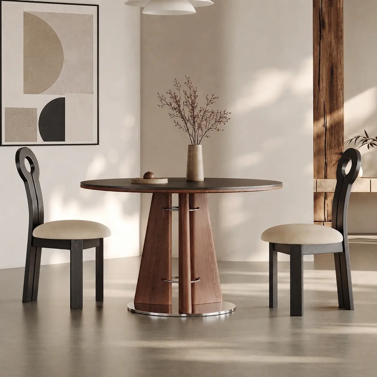 Round Solid Wood Dining Table