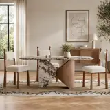 Marble Top Cantilever Dining Table