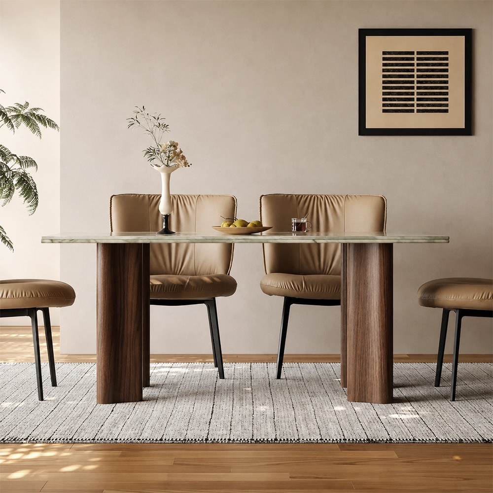 Two-Tone Jade Marble Dining Table