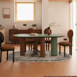 Oval Lacquered Wood Dining Table