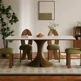 Minimalist Dining Table with Curved Base