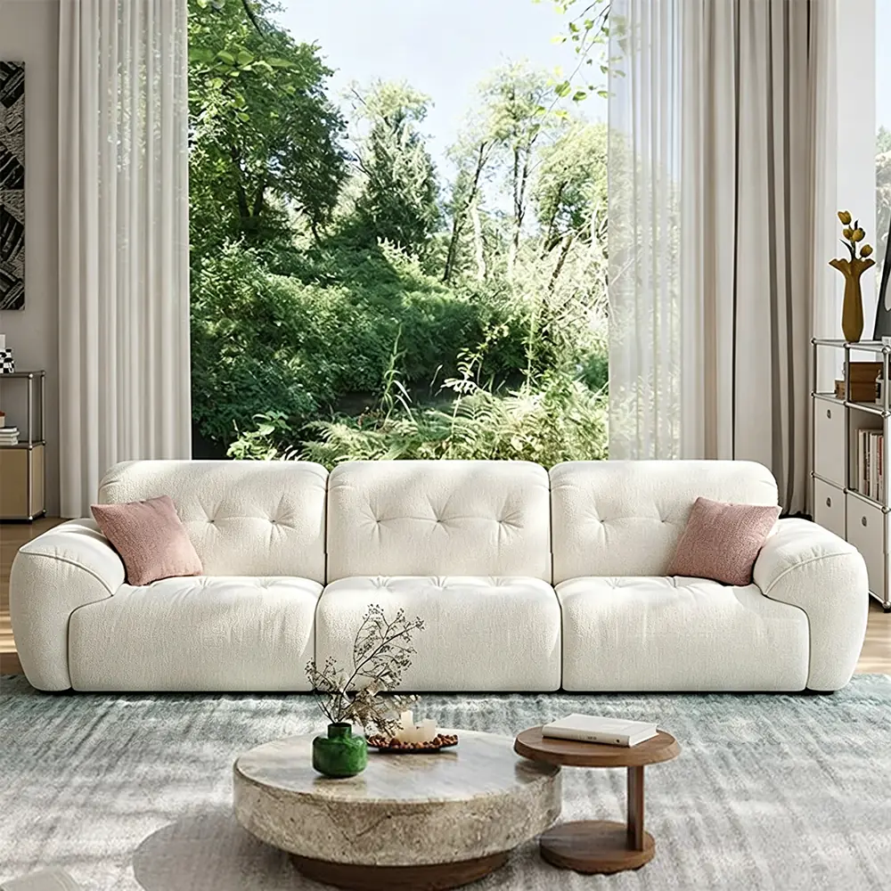 Creamy Chenille Adjustable Sofa
