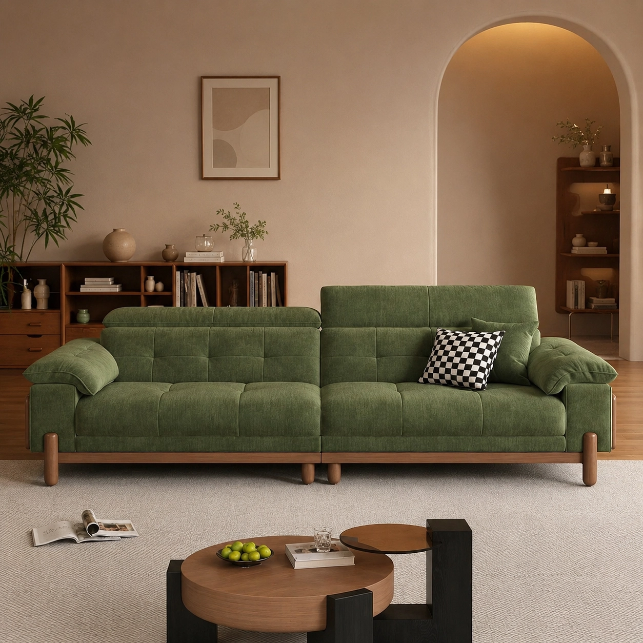 Vintage Chenille Fabric Sofa