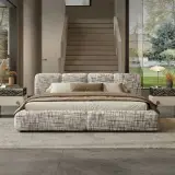 Italian Minimalist Linen Bed