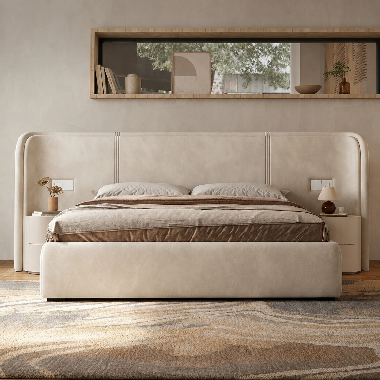 Italian Minimalist Fabric Bed