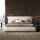 Italian Minimalist Leather Bed