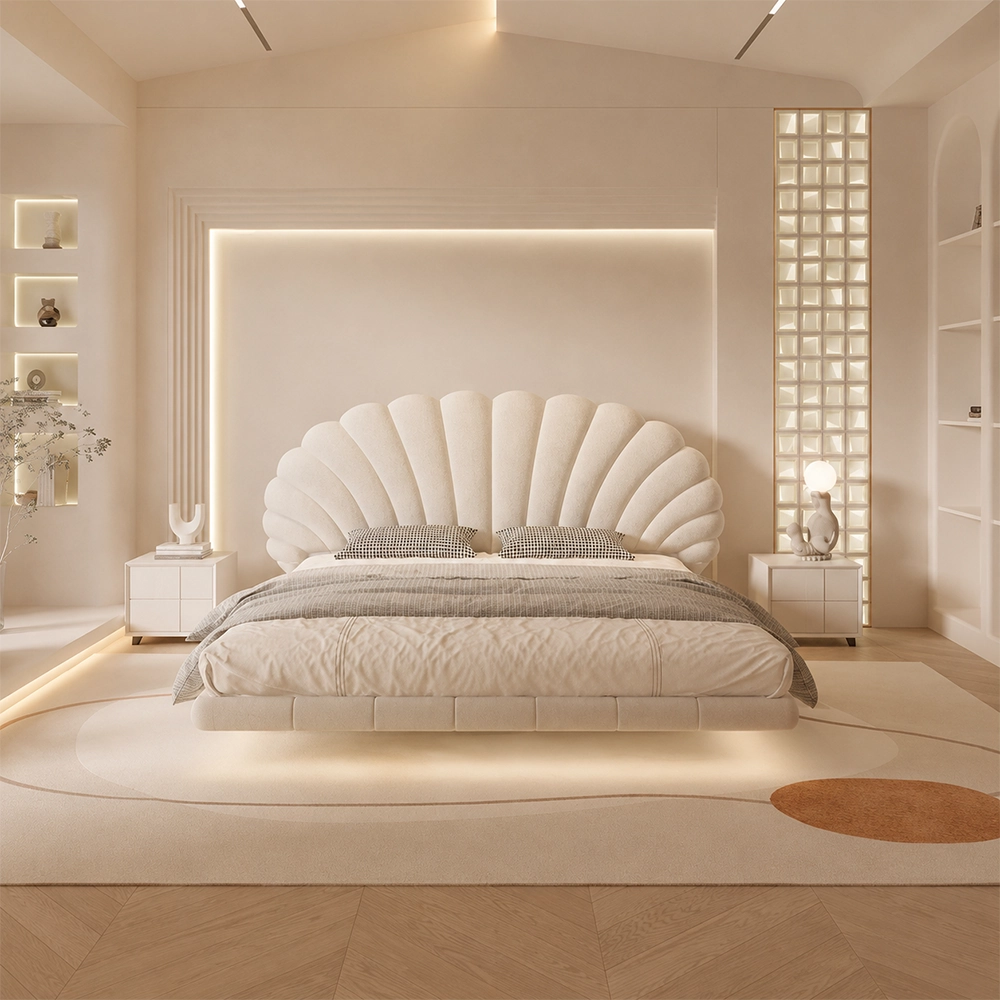 Petal Upholstered Floating Bed