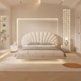 Petal Upholstered Floating Bed