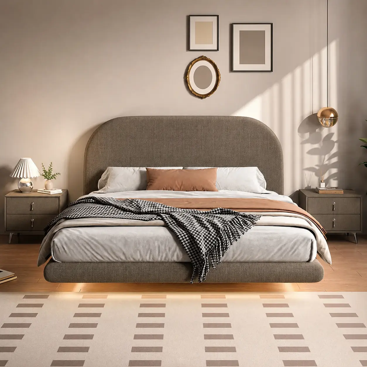 French Chenille Floating Storage Bed