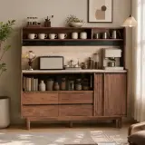 Solid Wood & Stone Sideboard