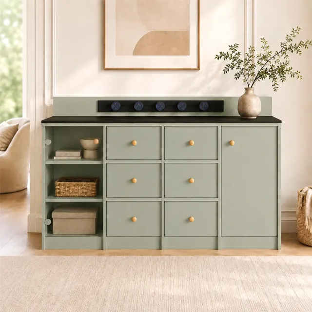 Sintered Stone Coffee & Storage Cabinet