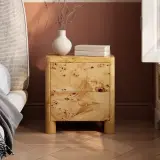 Natural Burl Wood Nightstand